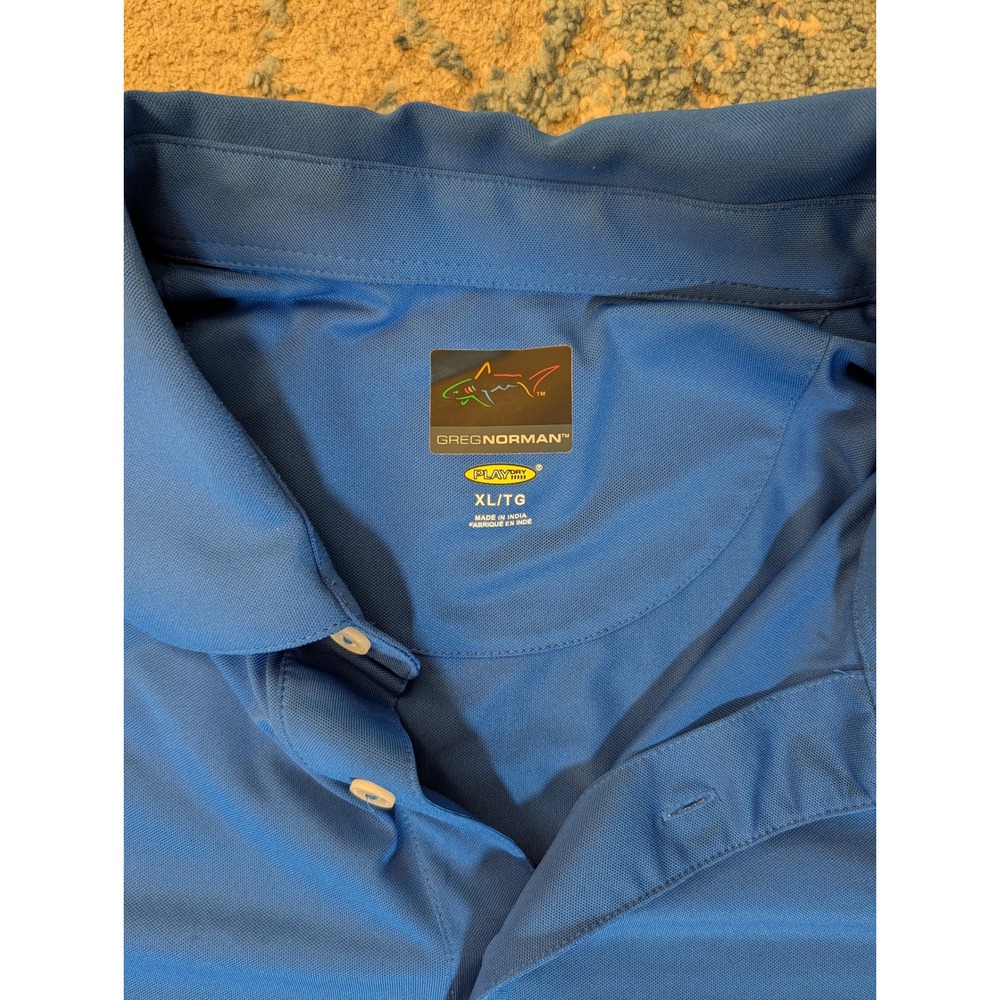 Greg Norman Play Dry Blue Golf Polo Shirt Mens XL Senator Maressa Tournament - Picture 2 of 5